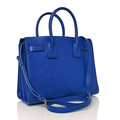 Saint Laurent Grained Calfskin Baby Sac De Jour Cobalt Blue 4 of 11