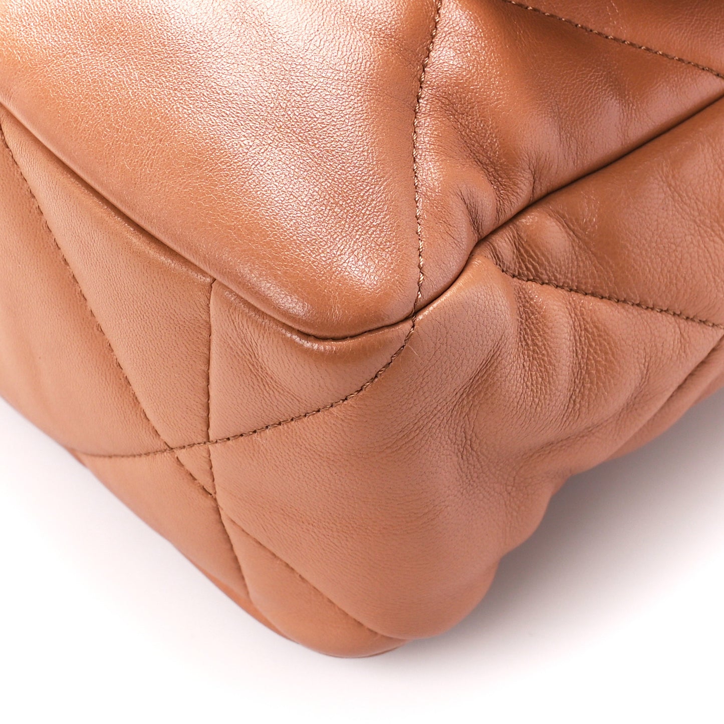 Lambskin Quilted Large Chanel 19 Flap Brown