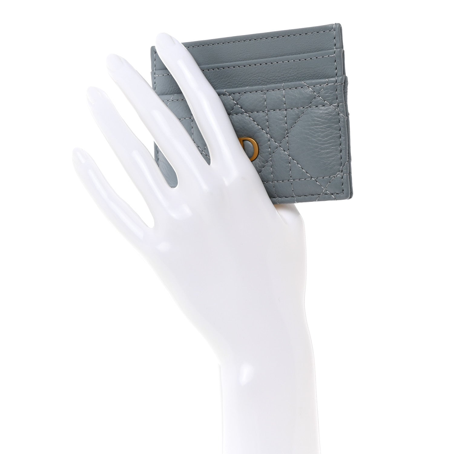 Christian Dior Supple Calfskin Cannage Caro Five-Slot Card Holder Cloud Blue 2 of 8
