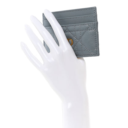 Christian Dior Supple Calfskin Cannage Caro Five-Slot Card Holder Cloud Blue 2 of 8