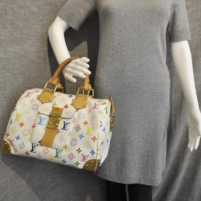 Louis Vuitton Monogram Multicolor Speedy 30 White 3 of 10