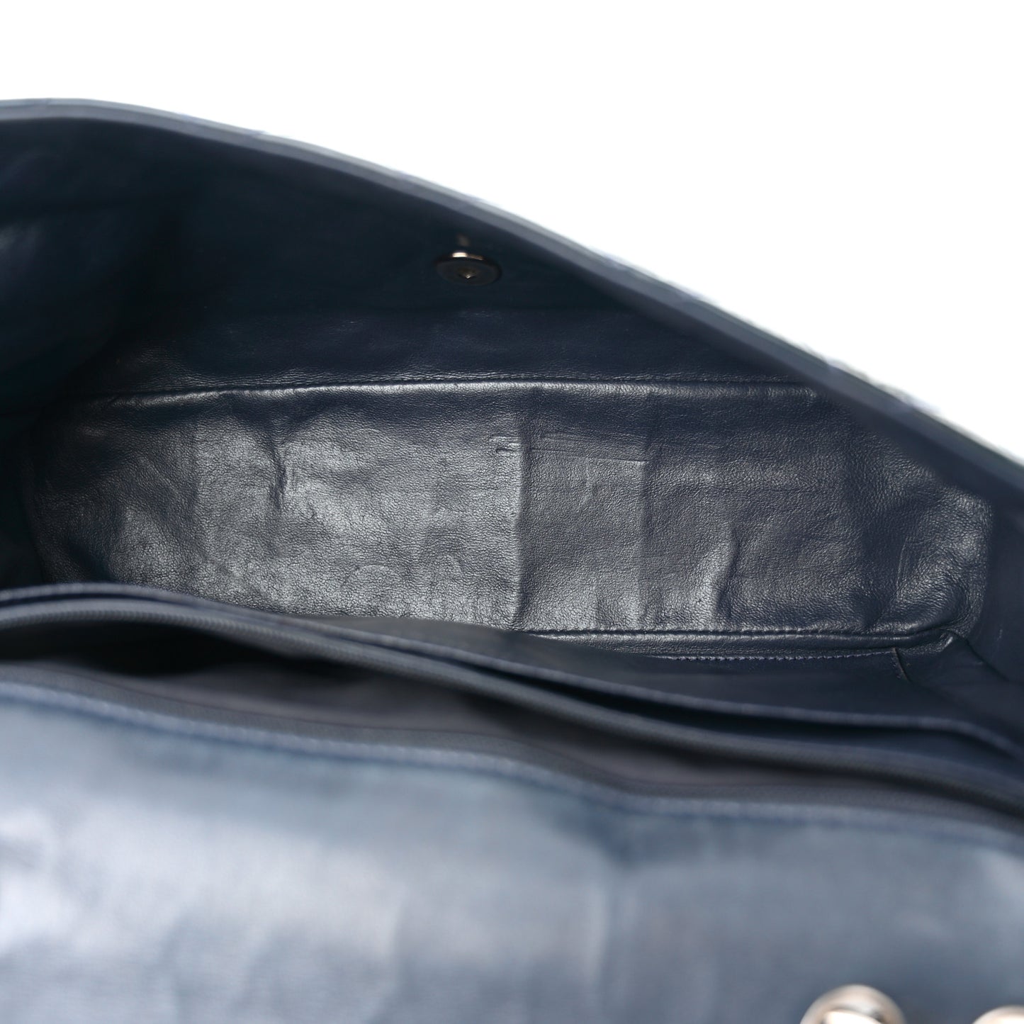Patent Quilted Maxi Single Flap Blue
