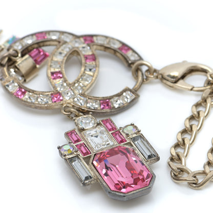 Chanel Crystal Baguette CC Belt 85 Gold Pink 5 of 9