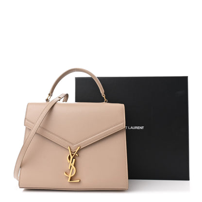 Saint Laurent Grain de Poudre Medium Classic Monogram Cassandra Top Handle Dark Beige 14 of 14