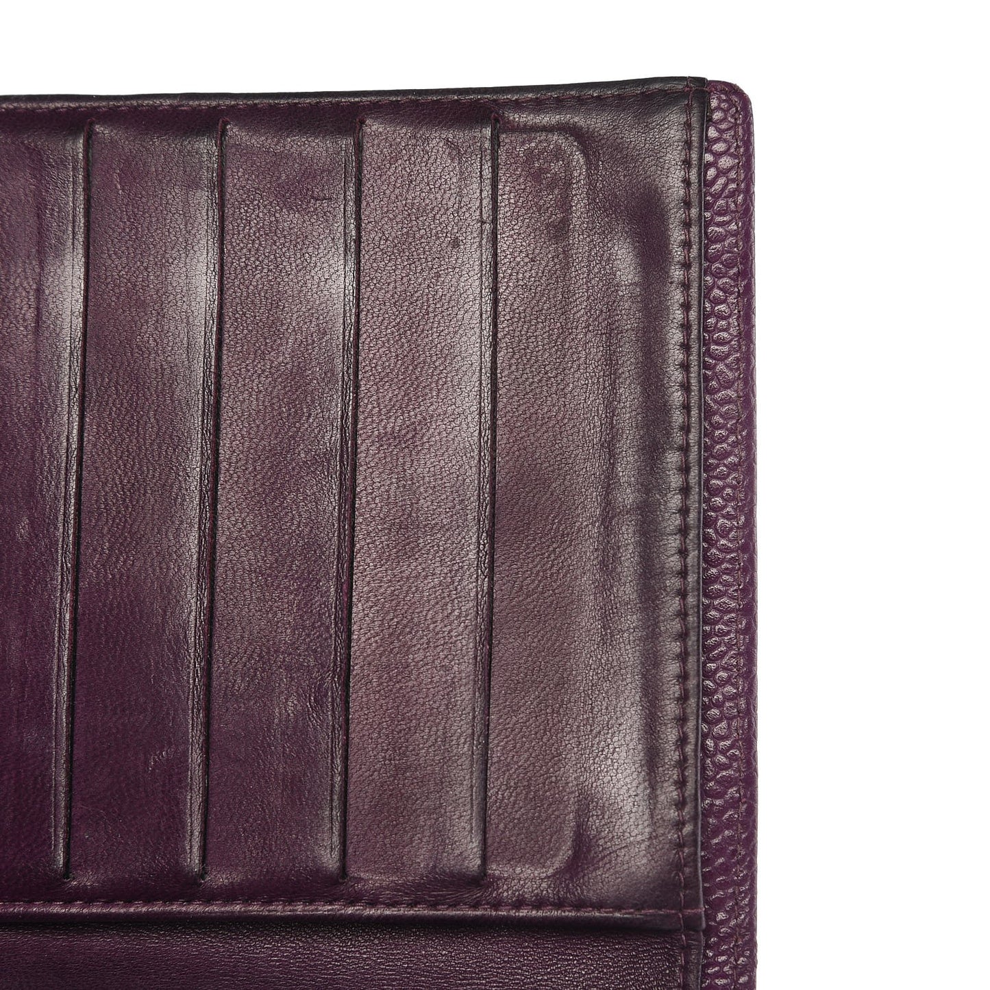 Caviar Timeless CC Zipped Pocket Wallet Purple