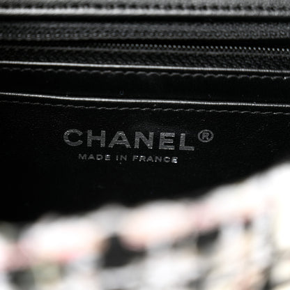 Chanel Tweed Quilted Mini Rectangular Flap White Black Multicolor 6 of 11