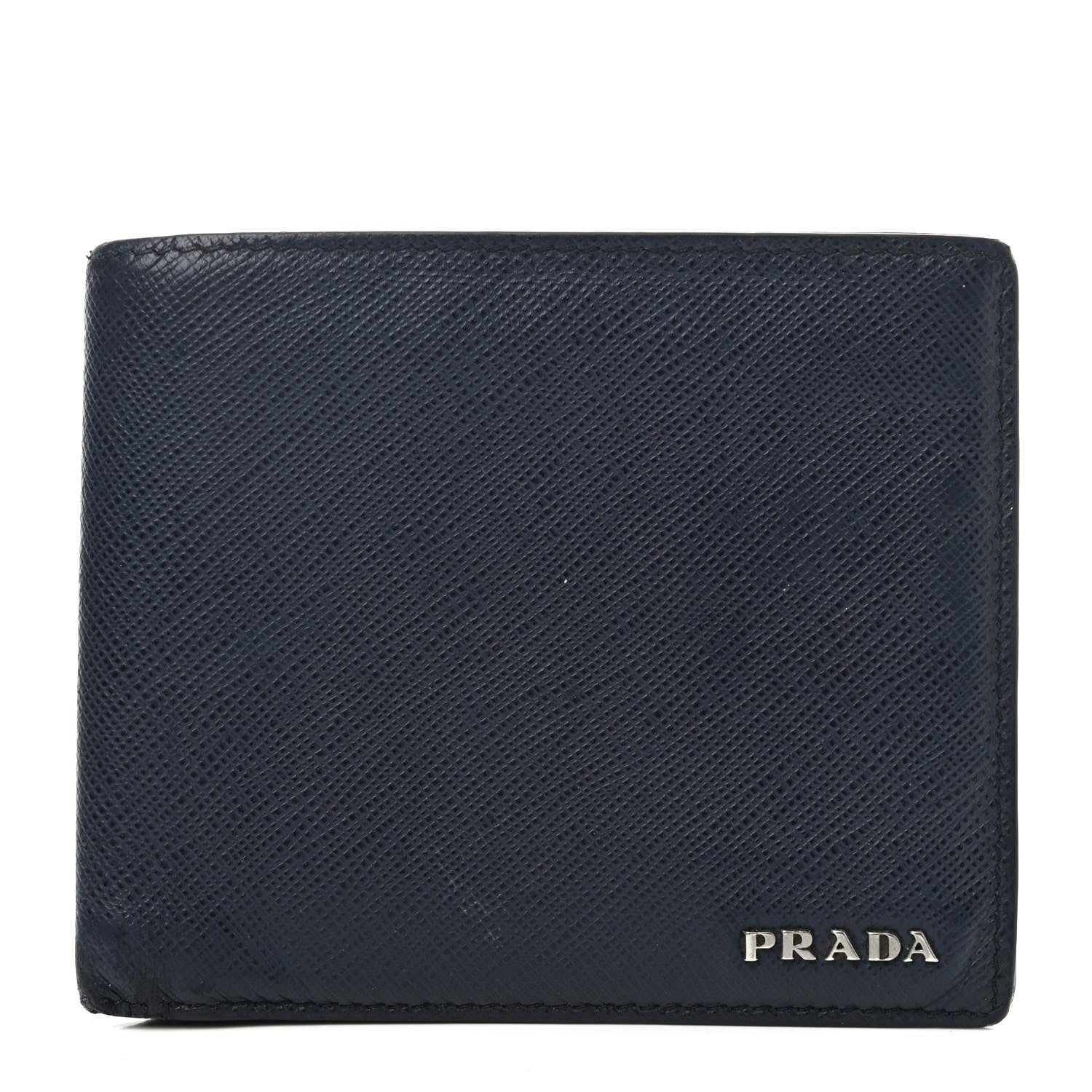 Prada Saffiano Bi-Fold Wallet Baltico 1 of 4