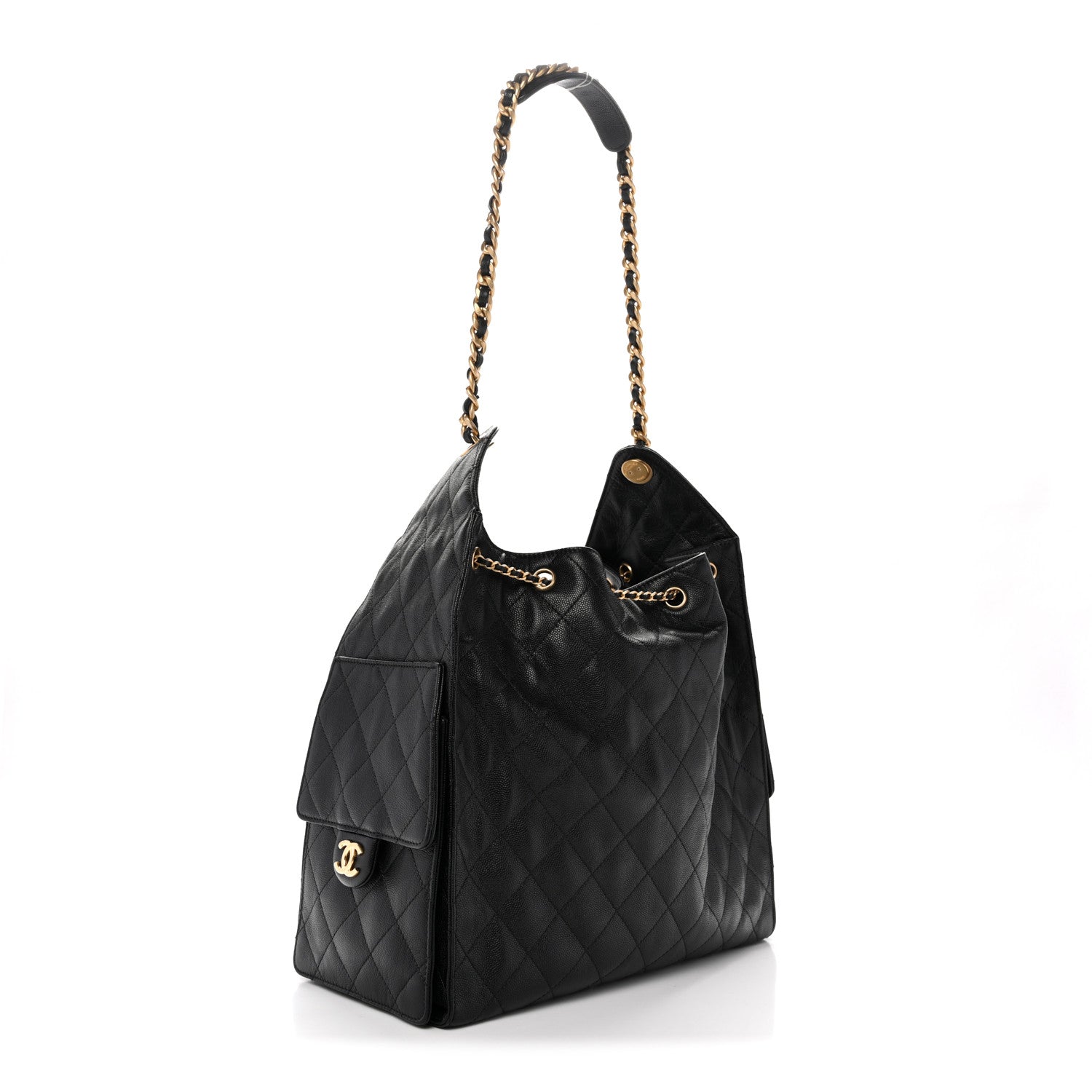 Chanel Caviar Quilted Medium Chanel 25 Handbag Black 4 of 12