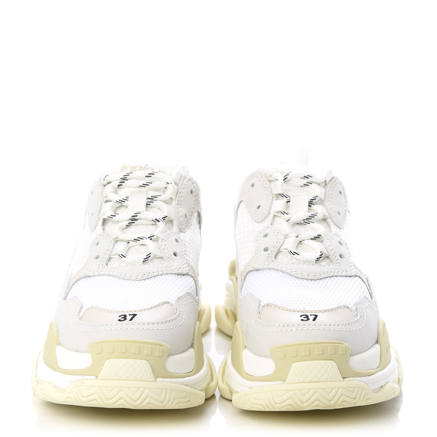Fabric Mesh Womens Triple S Sneakers 37 White