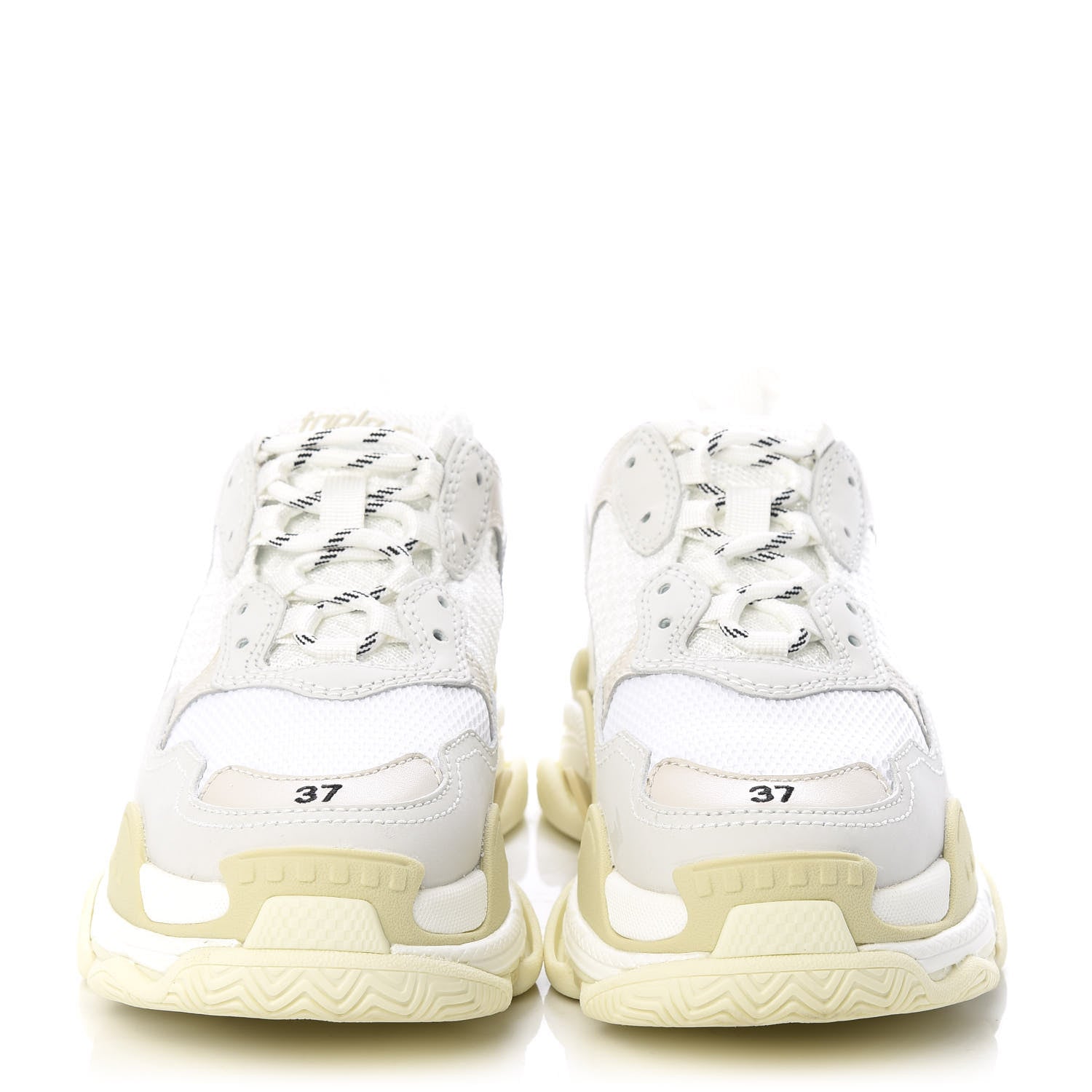 Balenciaga Fabric Mesh Womens Triple S Sneakers 37 White 2 of 10