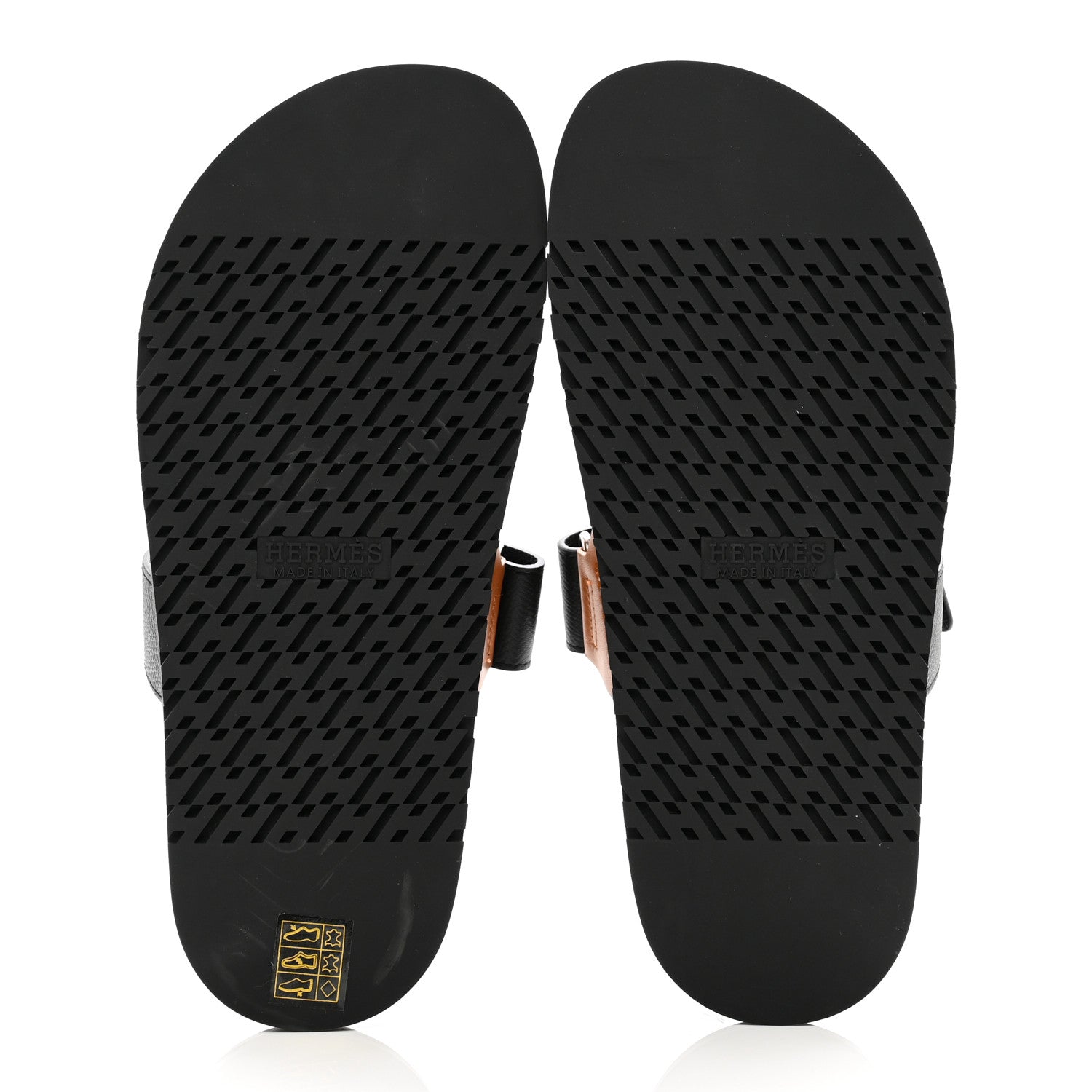 Hermes Heritage Calfskin Epsom Mens Chypre Sandals 39 Naturel H Black 5 of 8