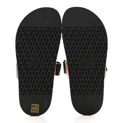 Hermes Heritage Calfskin Epsom Mens Chypre Sandals 39 Naturel H Black 5 of 8