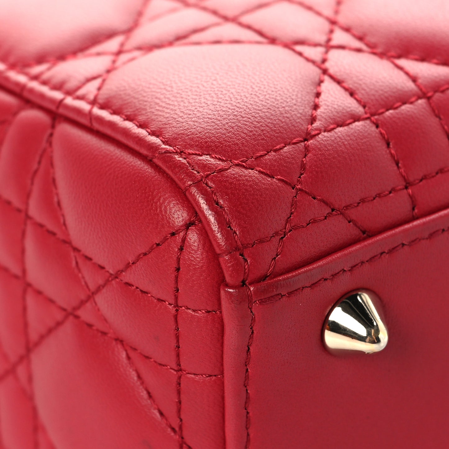 Lambskin Cannage Small My ABCDior Lady Dior Red