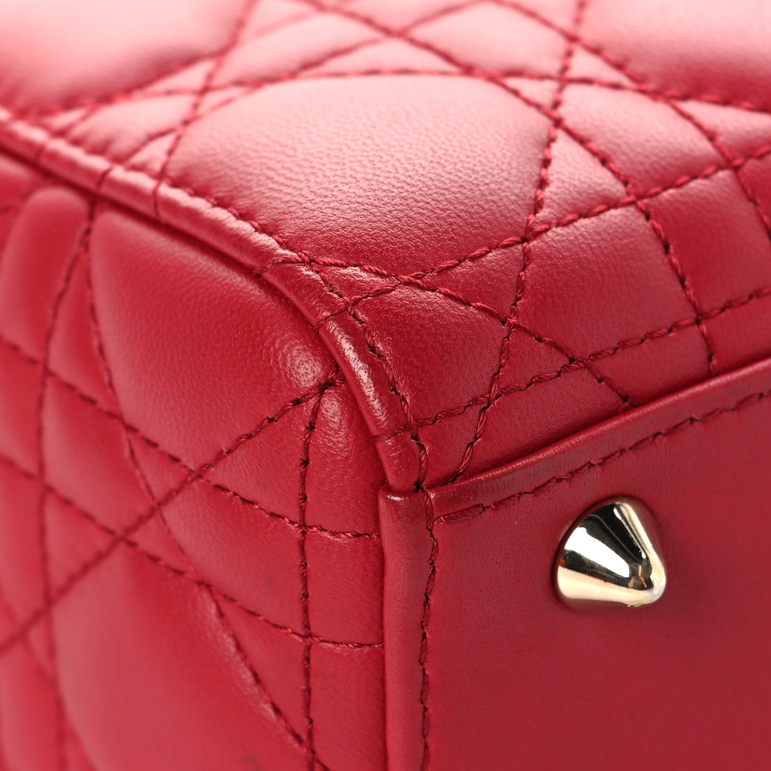 Christian Dior Lambskin Cannage Small My ABCDior Lady Dior Red 10 of 12
