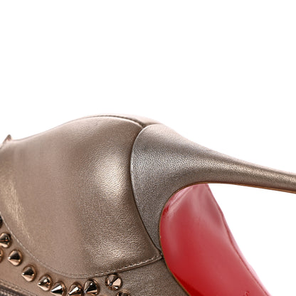 Christian Louboutin Calfskin Perle Spiked Hongroise 85 Ankle Boots 37 Colombe 10 of 13
