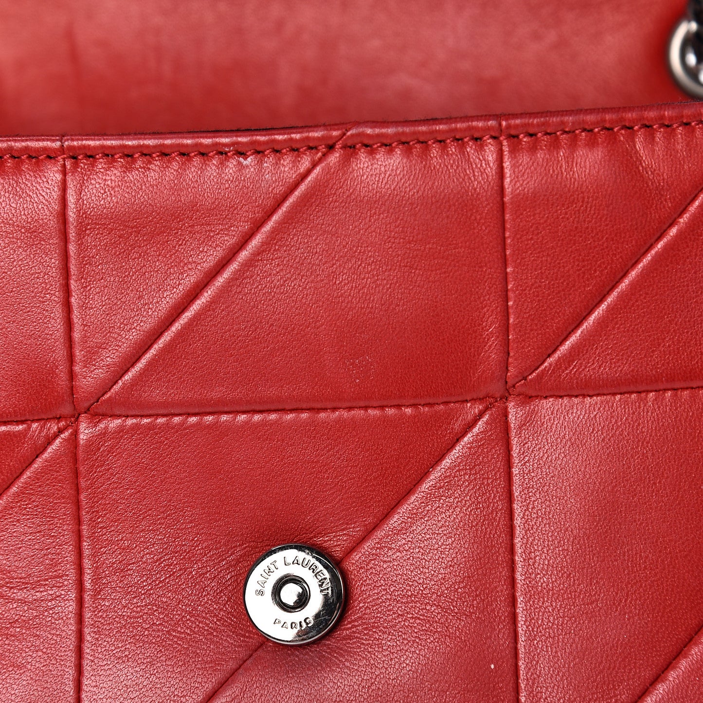 Lambskin Patchwork Monogram Small Jamie Red