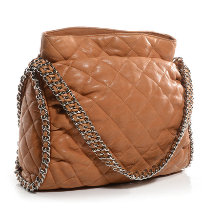 Chanel Washed Lambskin Chain Around Hobo Beige 3 of 8