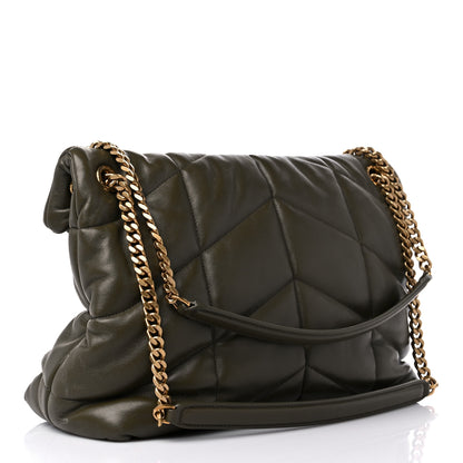 Saint Laurent Lambskin Quilted Medium Loulou Puffer Monogram Chain Satchel Seaweed 3 of 12