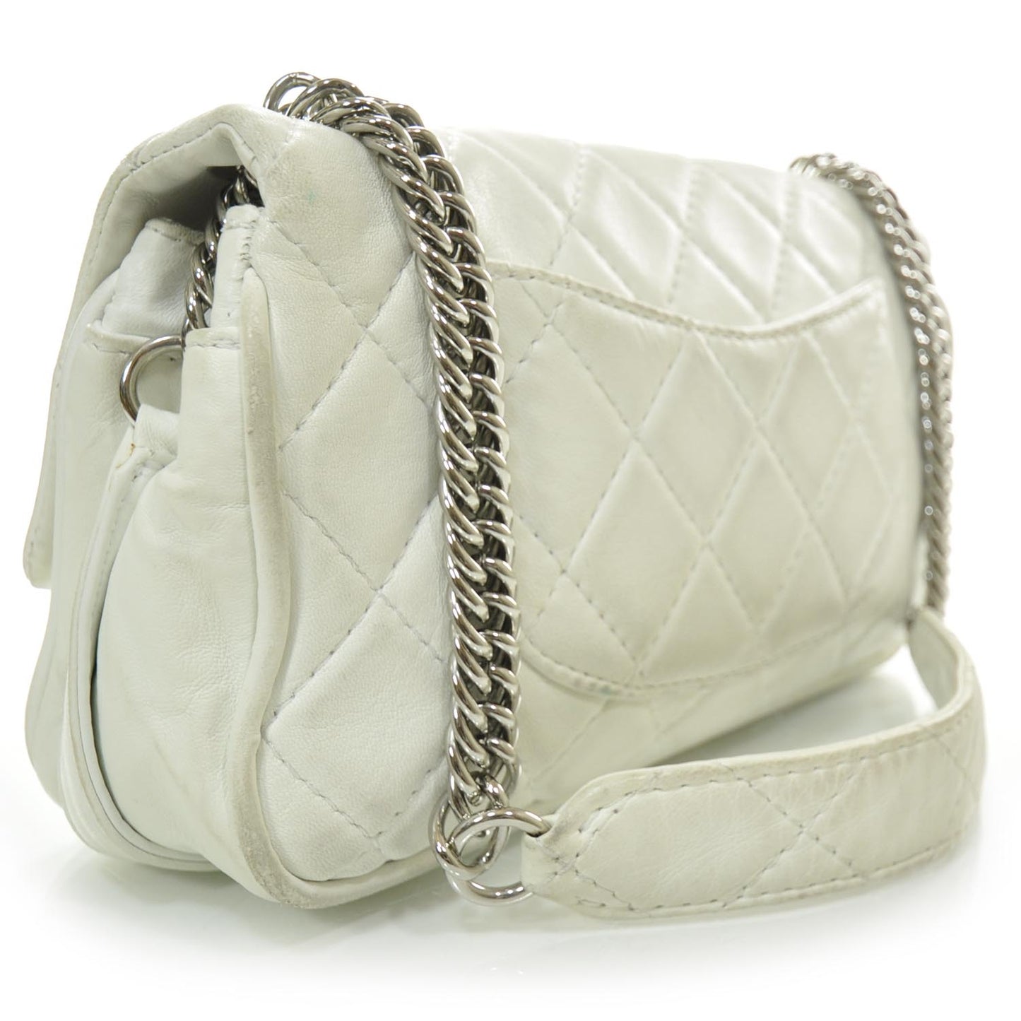 Lambskin Icons Secret Label Medium Flap White