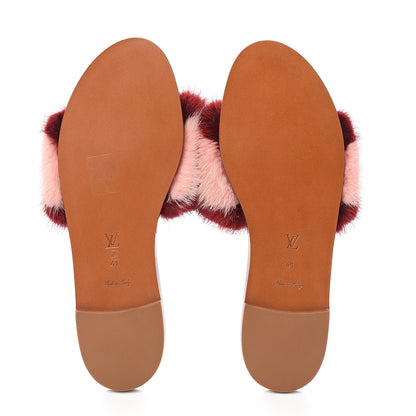 Louis Vuitton Mink Fur Lock It Flat Mule 41 Bordeaux 5 of 8