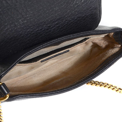 Gucci Pebbled Calfskin Small 1973 Chain Shoulder Bag Black 5 of 9