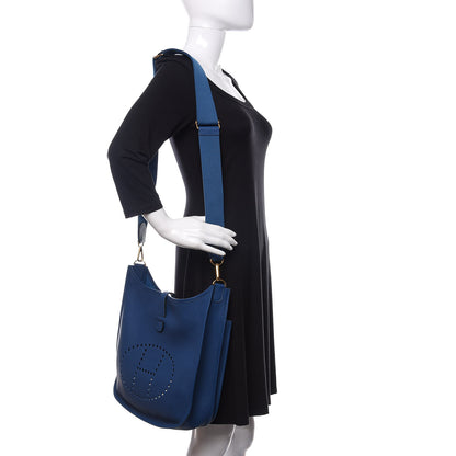 Hermes Taurillon Clemence Evelyne III GM Deep Blue 2 of 9