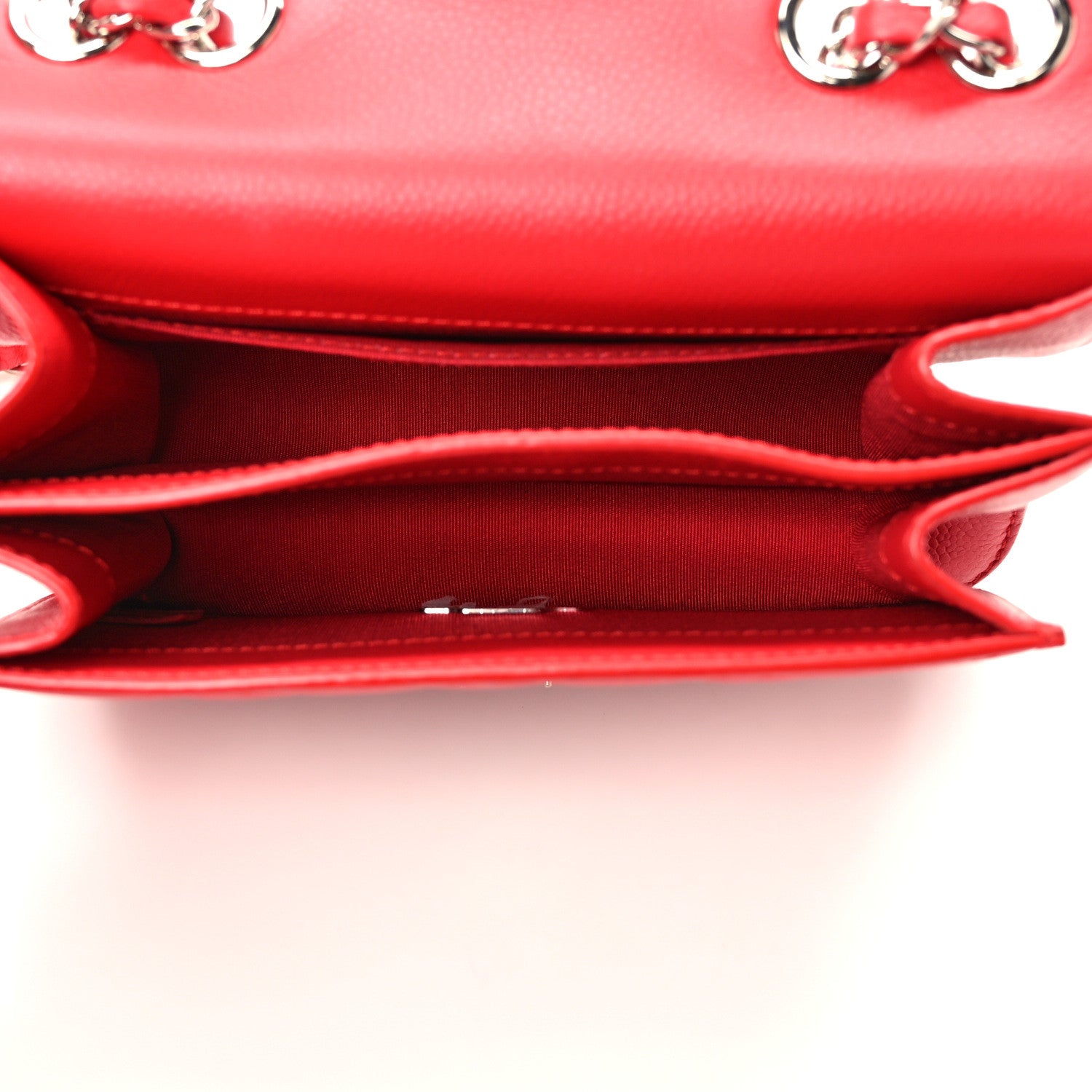 Chanel Grained Calfskin Quilted Small CC Box Flap Red 5 of 9