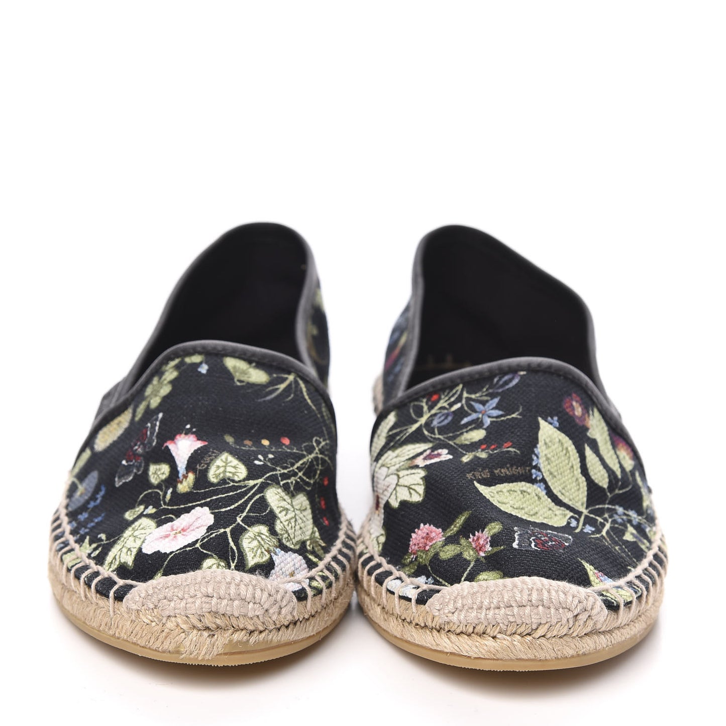 Canvas Flora Print Espadrilles 37.5 Black Multicolor