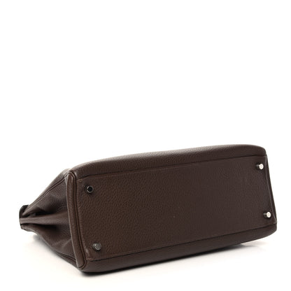 Hermes Taurillon Clemence Kelly Retourne 35 Chocolate 6 of 37