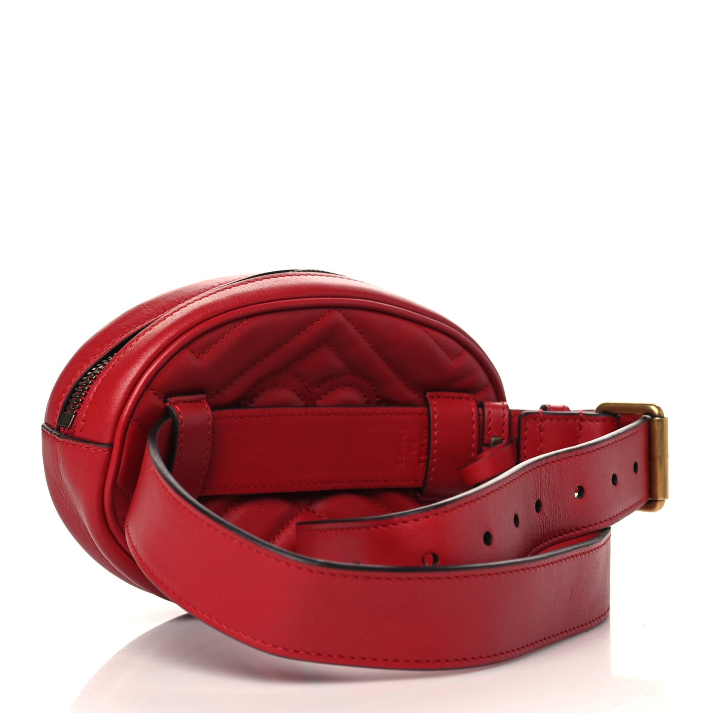 Calfskin Matelasse GG Marmont Belt Bag 85 34 Hibiscus Red