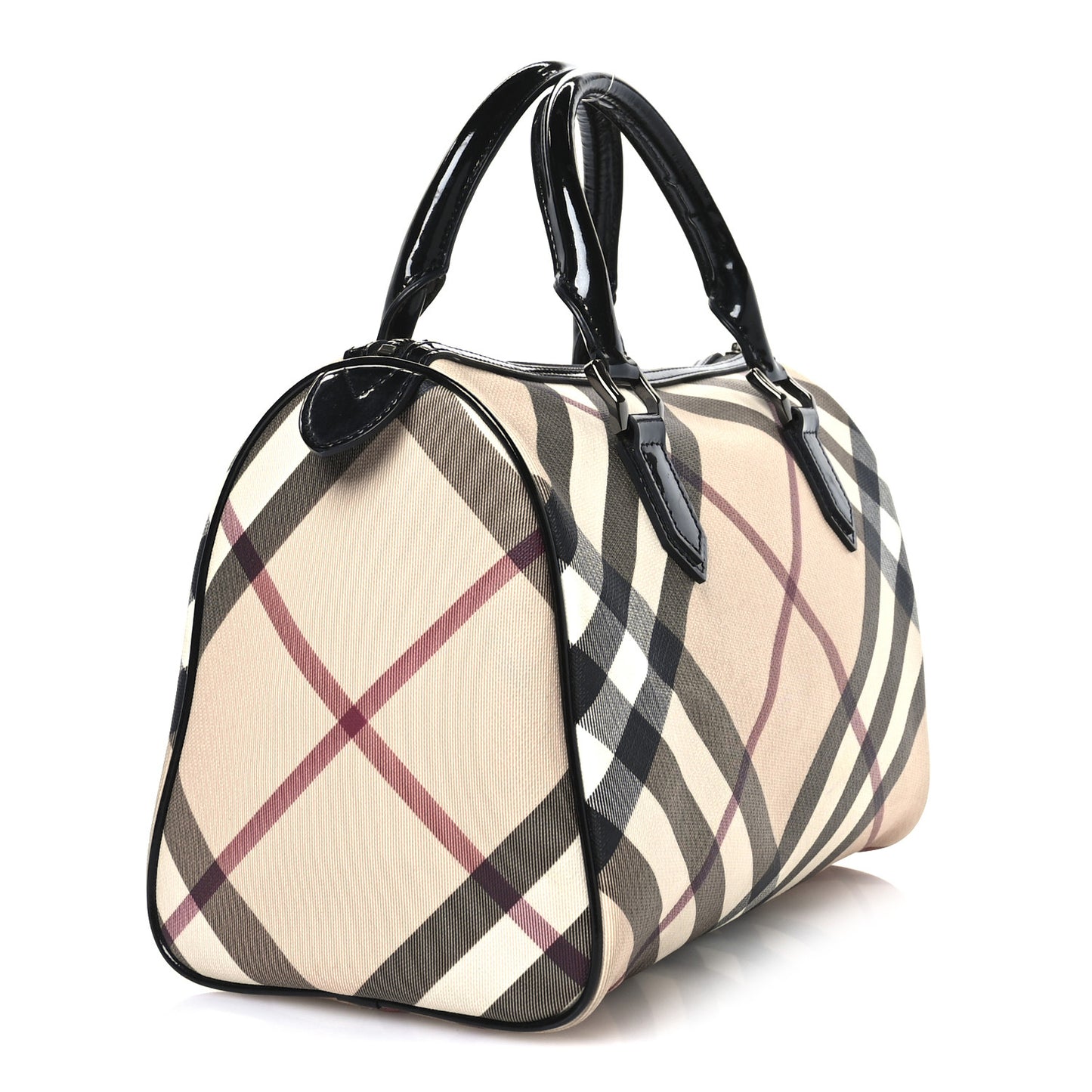 Nova Check Patent Small Chester Bowling Bag Black