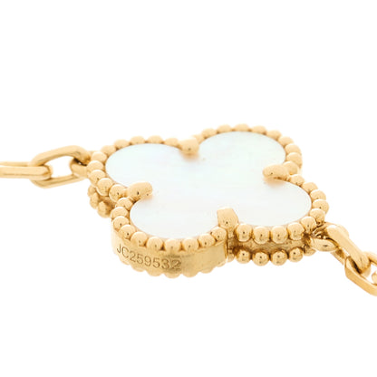 Van Cleef & Arpels 18K Yellow Gold Mother of Pearl 5 Motifs Vintage Alhambra Bracelet 3 of 6