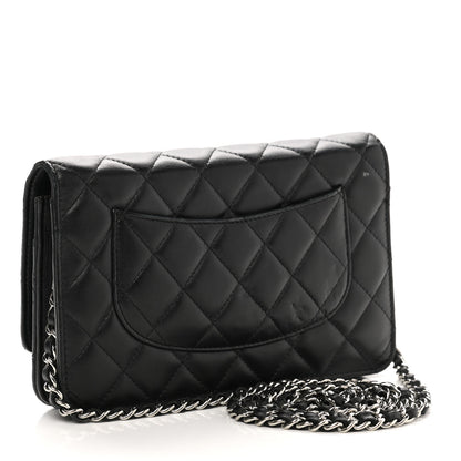 Chanel Lambskin Quilted Wallet On Chain WOC Black 3 of 14