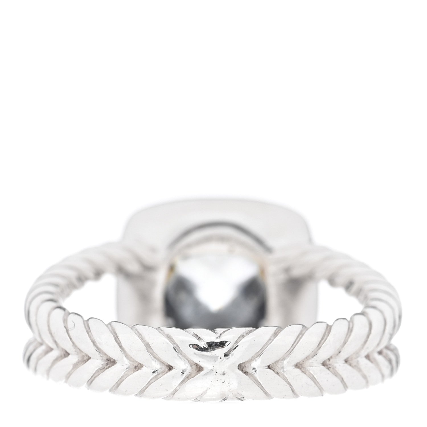 David Yurman Sterling Silver Diamond Prasiolite 7mm Petite Albion Ring 49 5 3 of 4