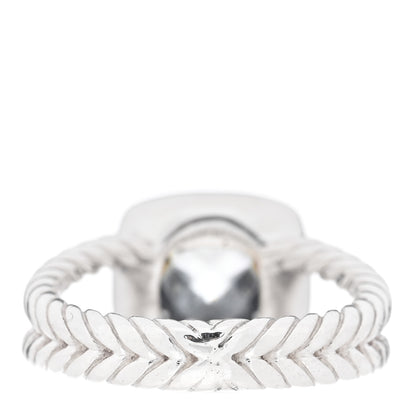 David Yurman Sterling Silver Diamond Prasiolite 7mm Petite Albion Ring 49 5 3 of 4