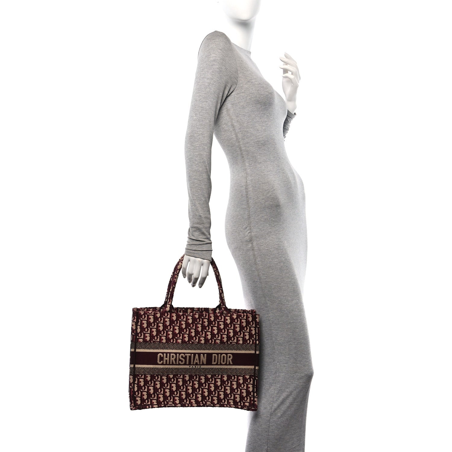 Christian Dior Oblique Medium Book Tote Burgundy Multicolor 2 of 9