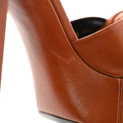 Saint Laurent Vendome Bianca 85 Platform Sandals 38.5 Cognac 9 of 9