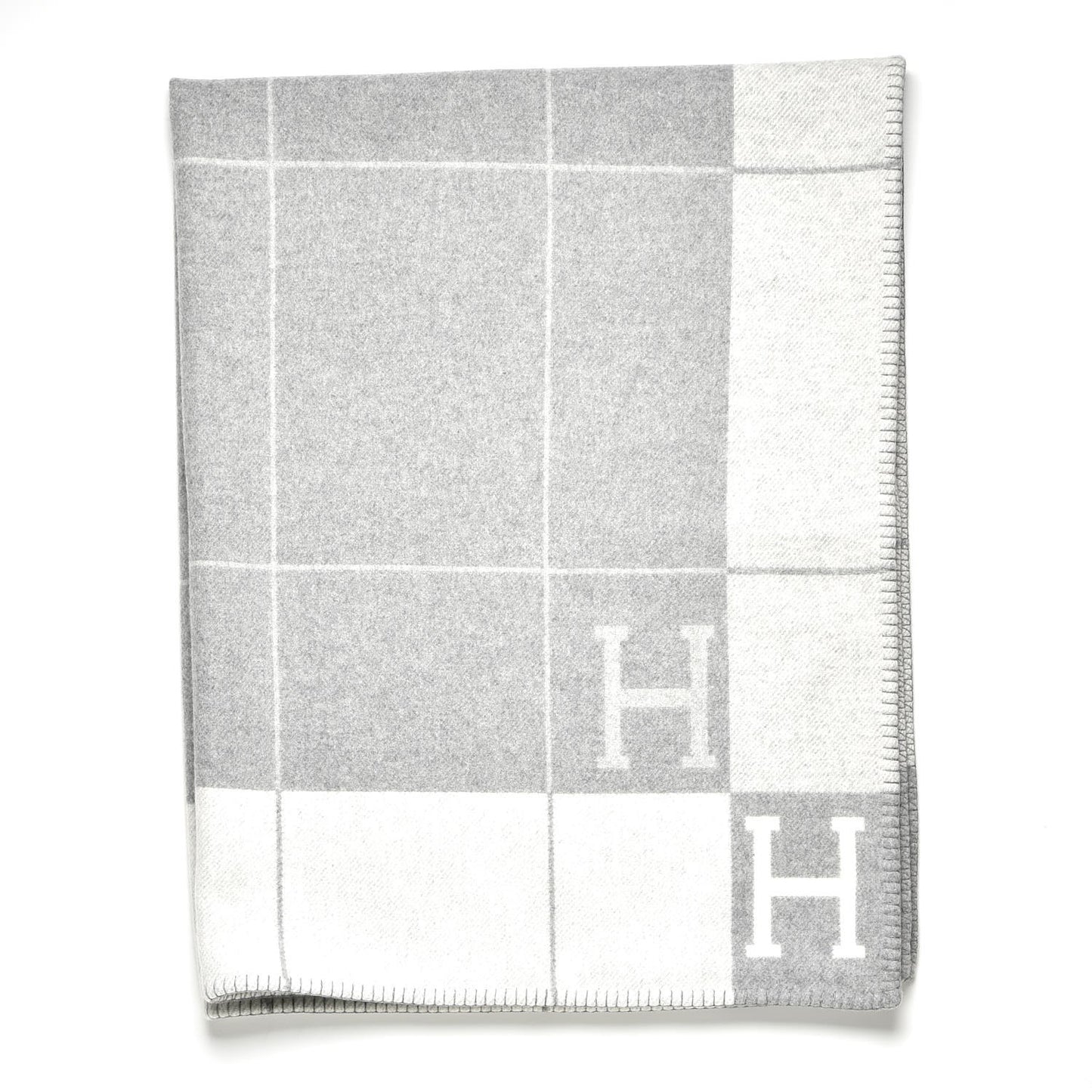 Wool Cashmere Avalon III Blanket Ecru Gris Clair