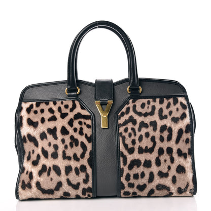 Saint Laurent Pony Hair Calfskin Leopard Print Medium Cabas Chyc Black 1 of 10