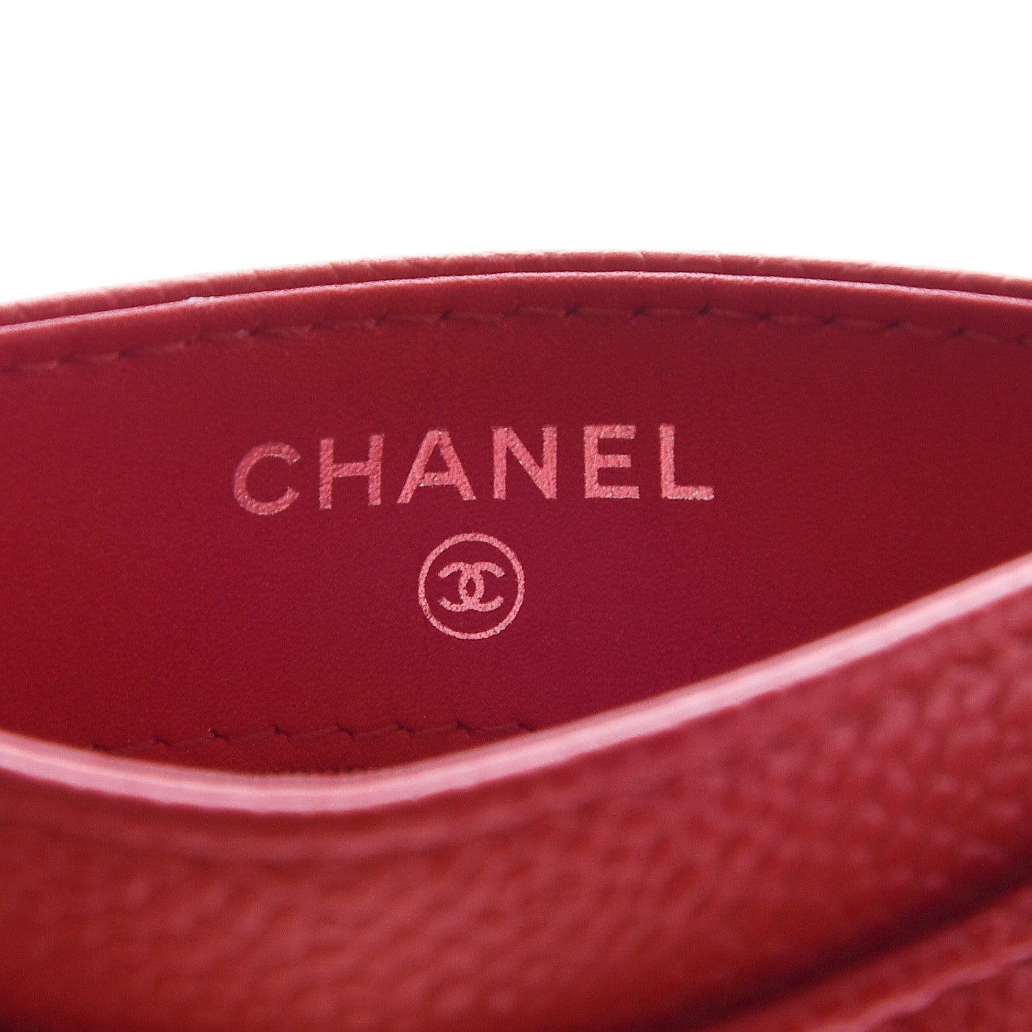 Chanel Caviar Quilted Card Holder Red 9 of 9