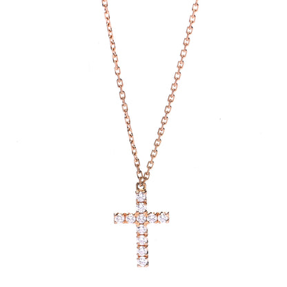 Cartier 18K Pink Gold Diamond Symbols Cross Pendant Necklace 1 of 6