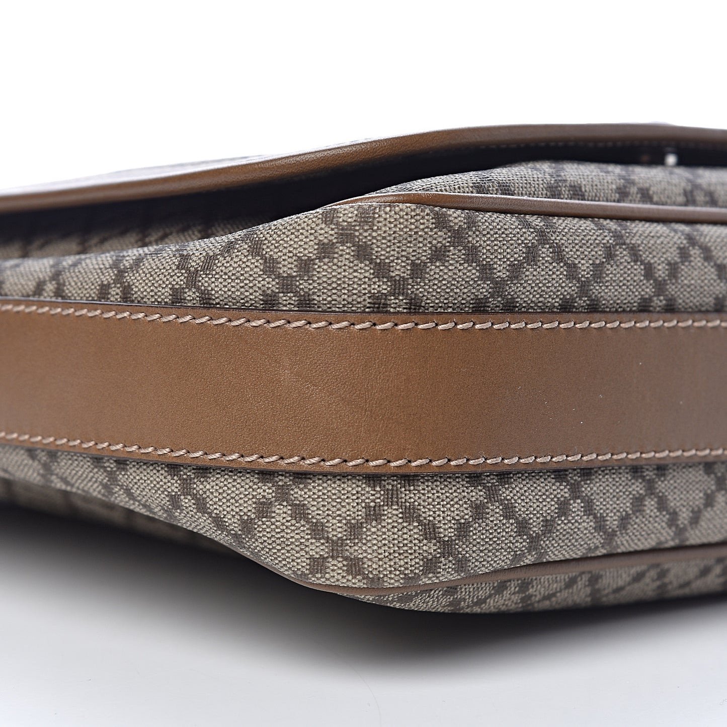 Diamante Flap Messenger Bag Beige Brown