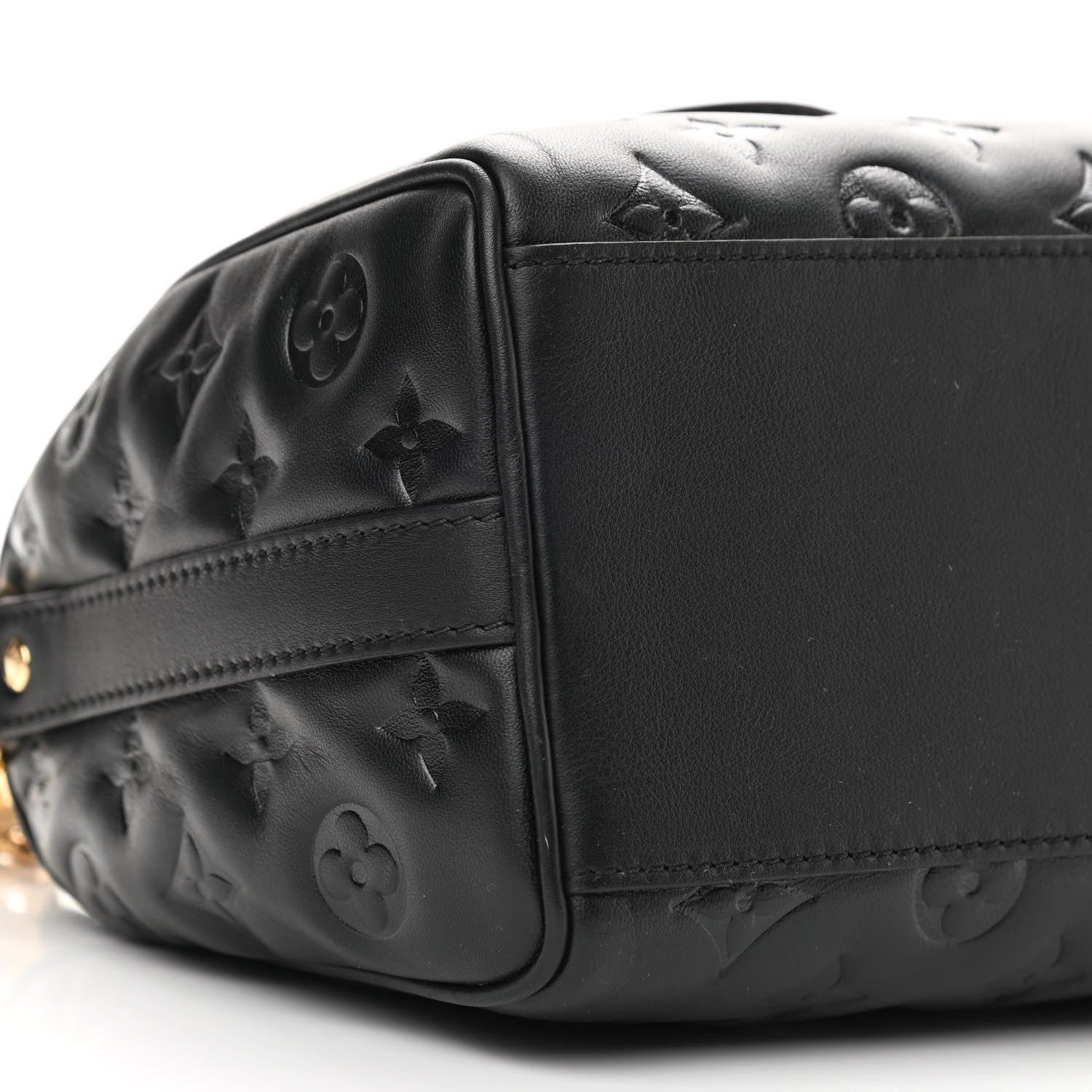 Louis Vuitton Lambskin Embossed Monogram Speedy 22 Bandouliere Black 8 of 9