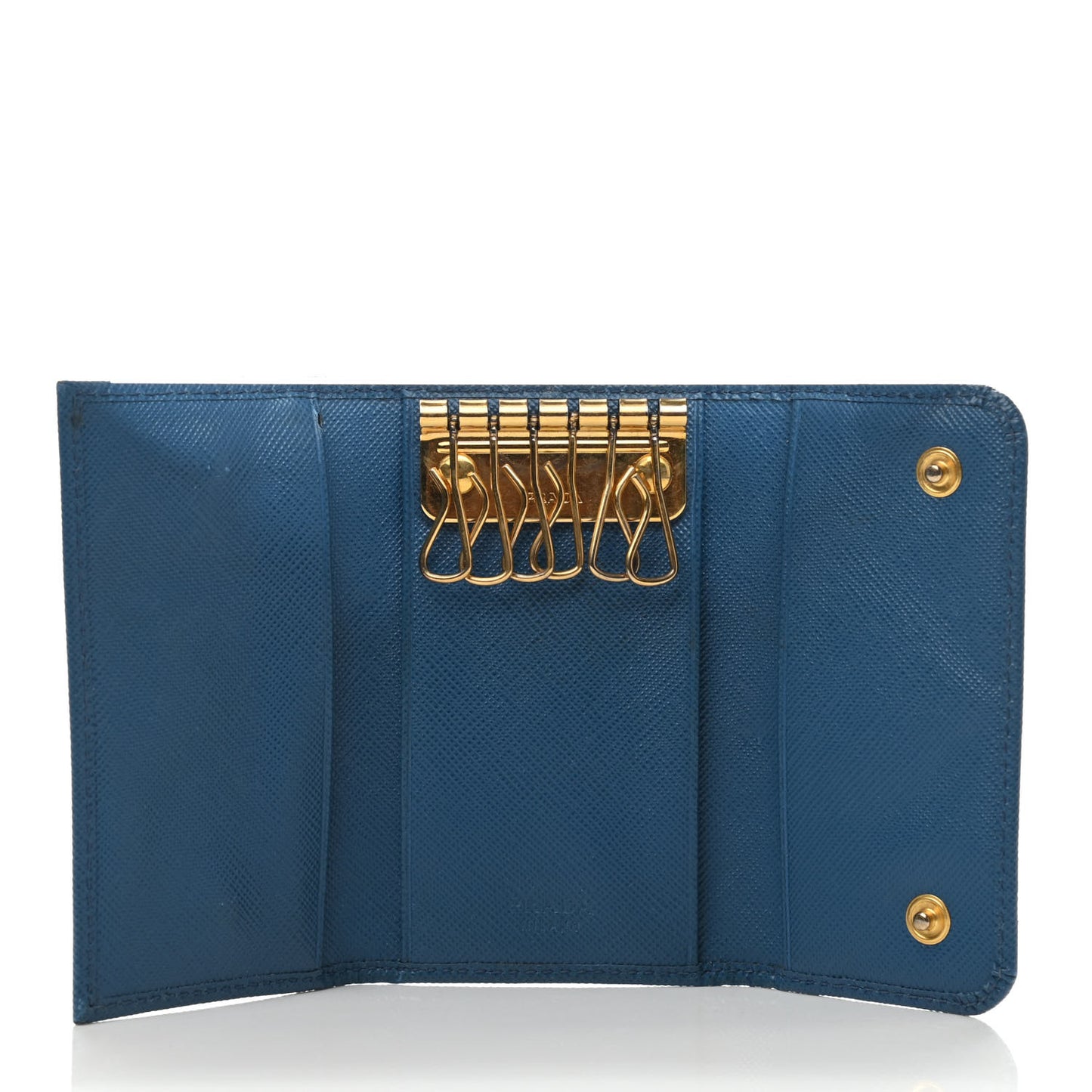 Saffiano Metal 6 Key Holder Cobalto