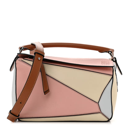 Loewe Calfskin Small Puzzle Bag Soft Pink Tan White 1 of 9