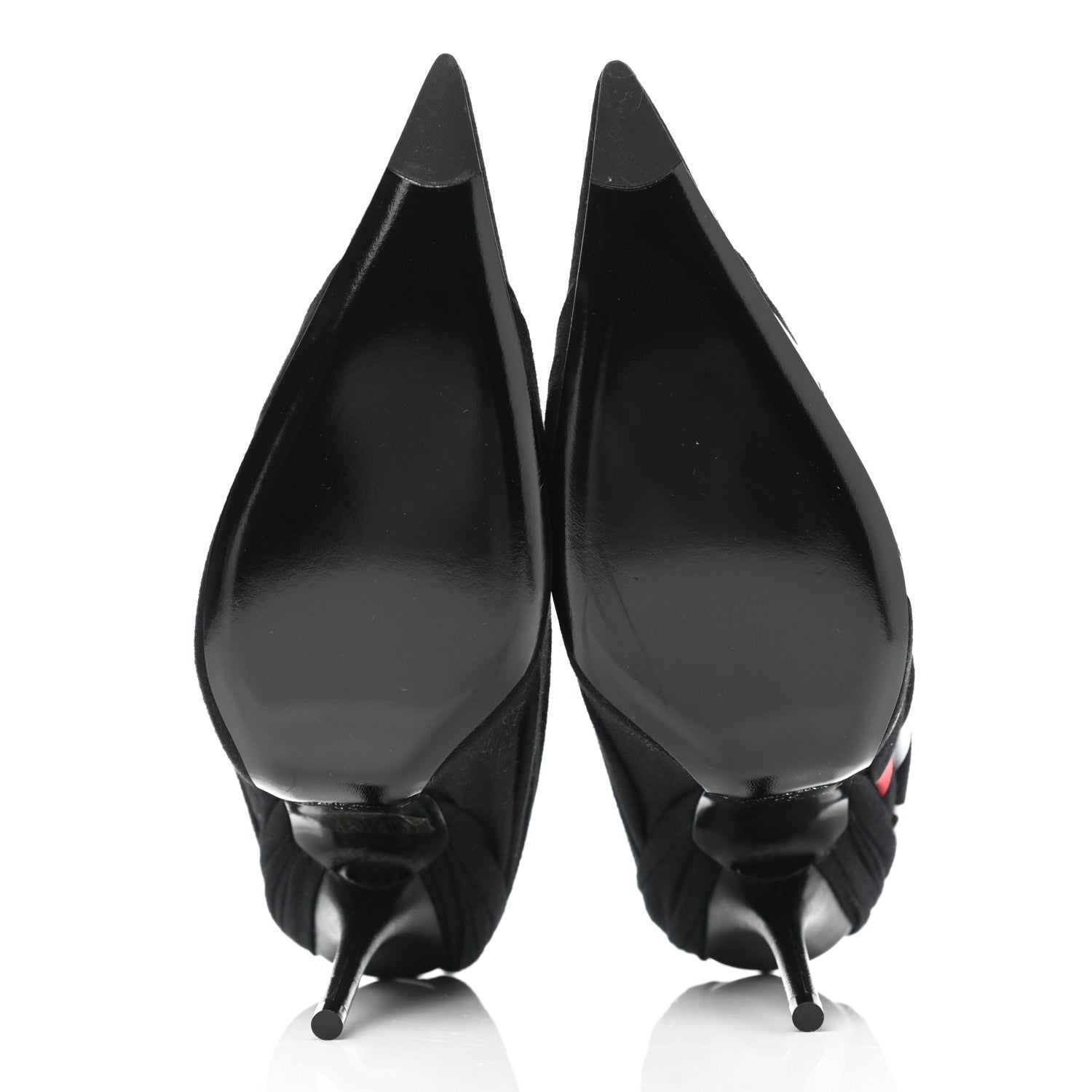 Balenciaga Jersey Crepe Political Campaign Logo Knife 115 Pointed Pumps 38 Black White Rouge 5 of 11