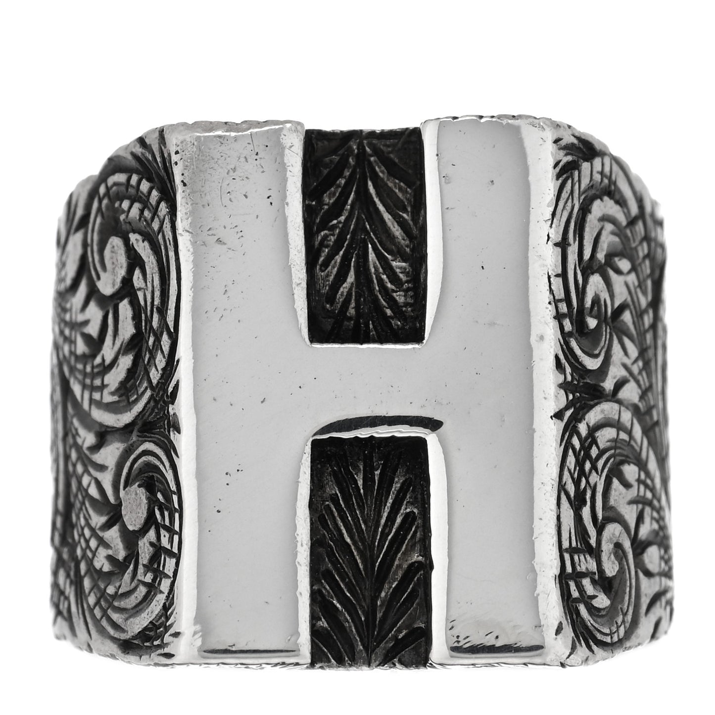 Sterling Silver Letter H Ring 64 10.75