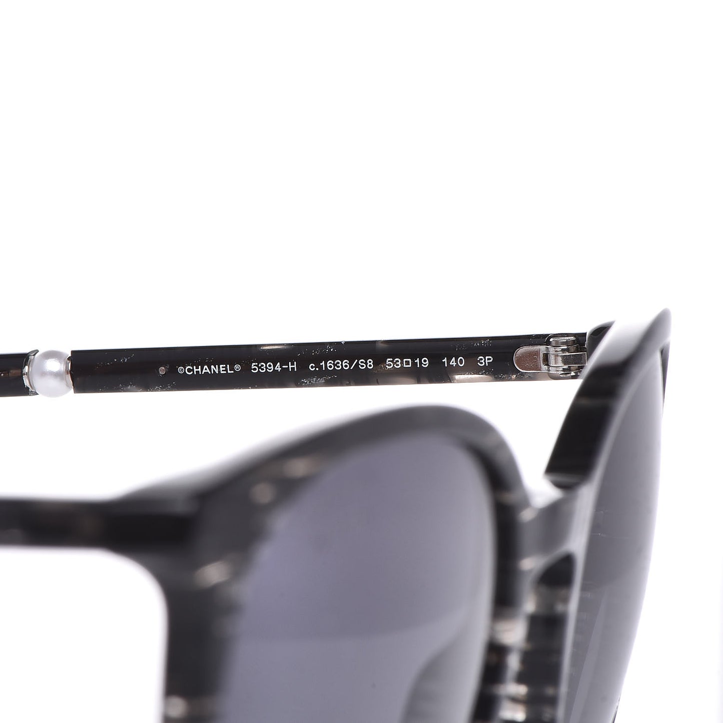 Acetate Butterfly Pearl Sunglasses 5394-H Glittered Black