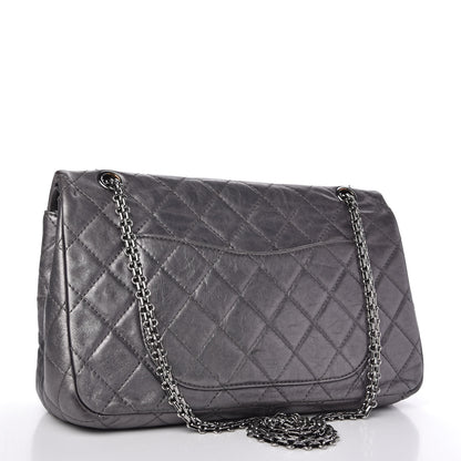 Chanel Metallic Aged Calfskin Quilted 2.55 Reissue 226 Flap Dark Silver 3 of 13