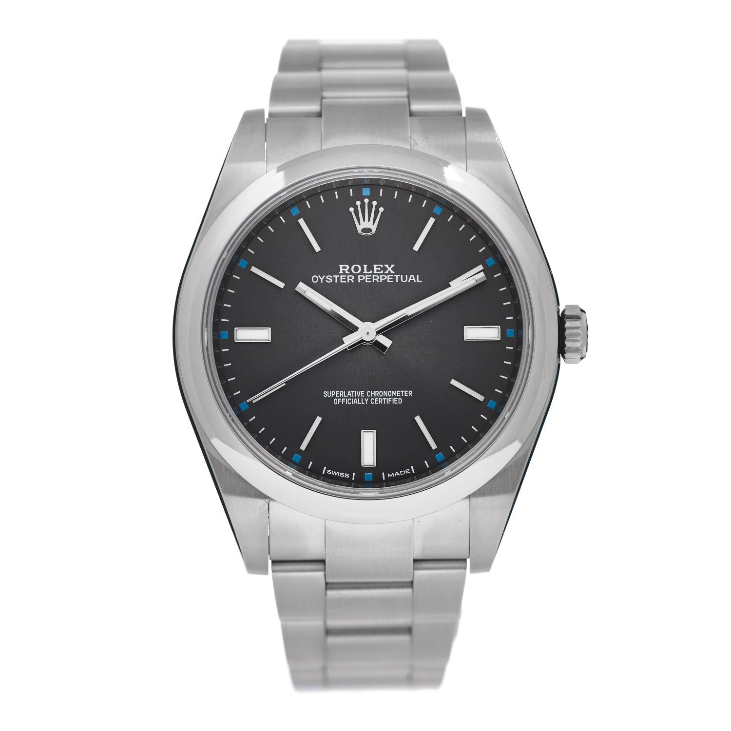 Rolex Stainless Steel 39mm Oyster Perpetual Watch Rhodium 114300 1 of 5
